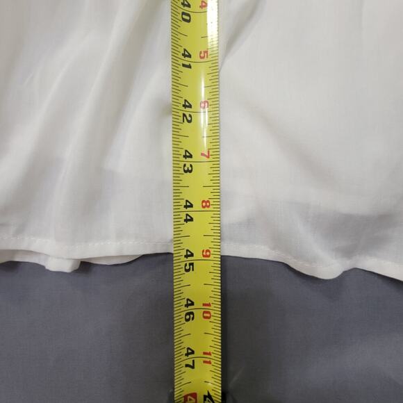 Vanilla Bay Cream Midi Dress Large Empire Waist Lace Trim Cottagecore - Picture 6 of 7